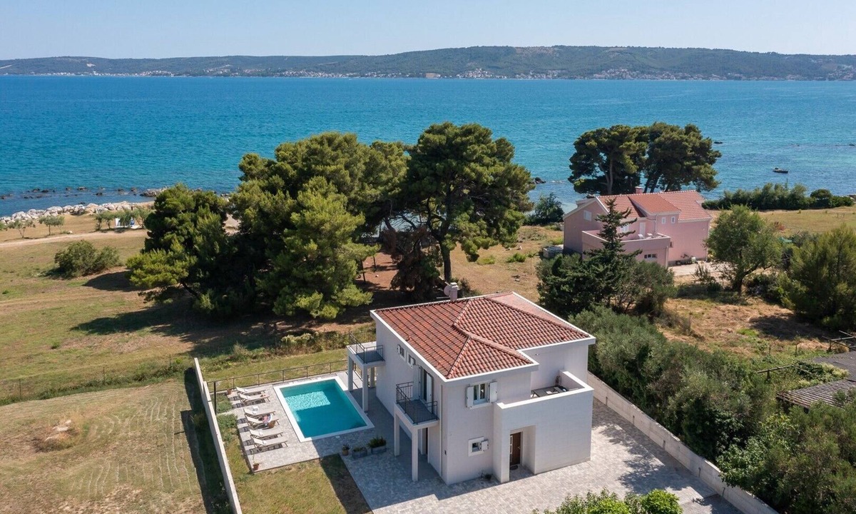Kastel Stafilic Villa | Beachfront villa Pensa with 3 en-suite bedrooms, 4th bedroom with sofa bed, private pool, playground, 6+2 people