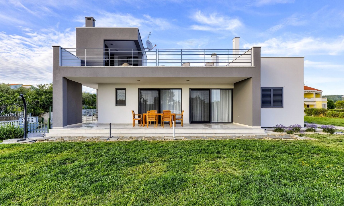 Ljubac House | Detached holiday home with sea view-new 2020: roof terrace with outdoor kitchen