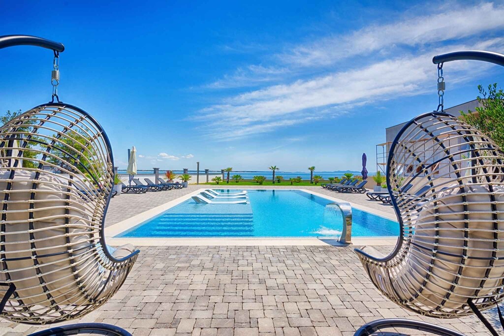 Vir Apartment | Holiday apartment Luxury with pool, quiet location, lake view for 6 people