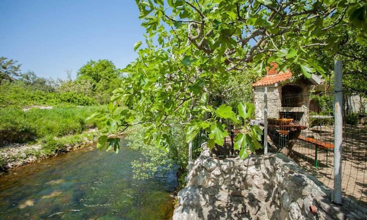 Zrnovnica House | Kuča I veliki vrtal na osami I zelenoj rijeci.