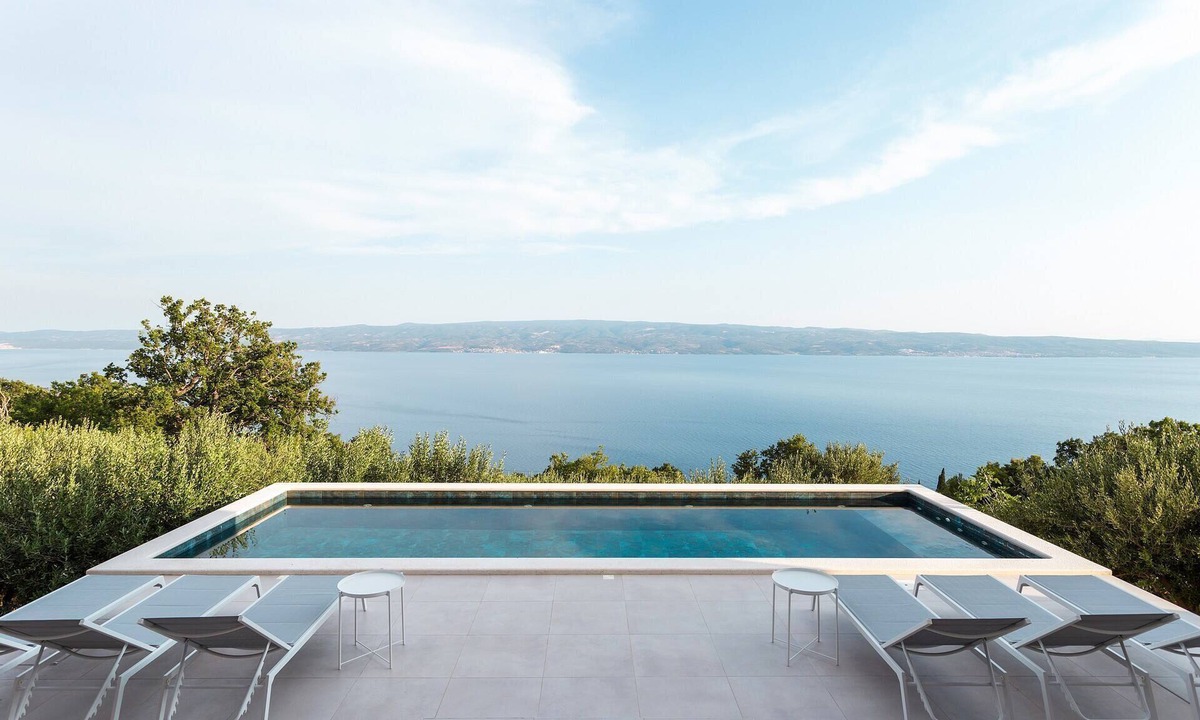 Jesenice Villa | Luxury Villa Ovation heated pool sea view, panoramic view, quiet area, family, stylish