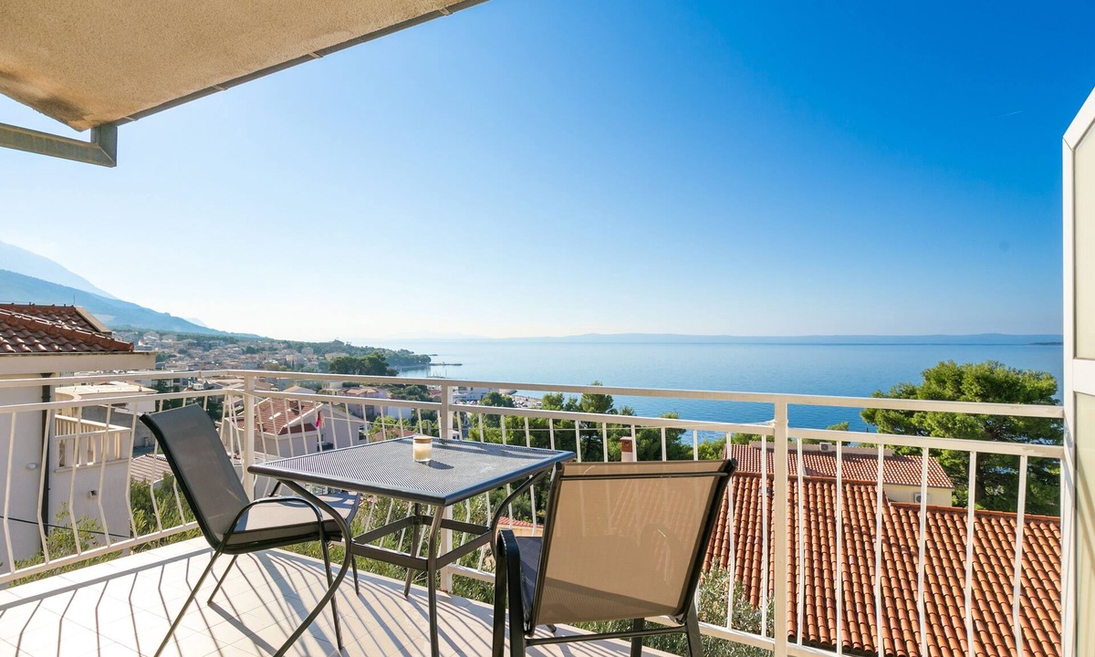 Baska Voda Apartment | Studio flat with terrace and sea view Baška Voda, Makarska (AS-300-c)