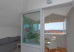Top View Two Bedroom Apartment with Balcony and Sea View in Makarska