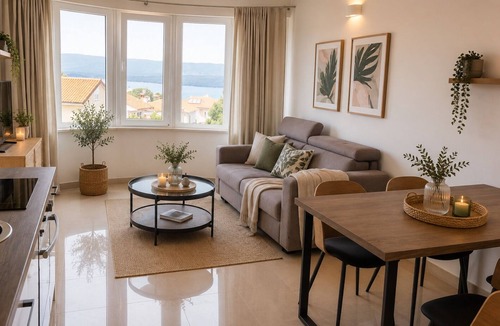 Vantacici Apartment | 4 star apartment in Malinska 150m from the beach with pool, dishwasher, wifi, air conditioning