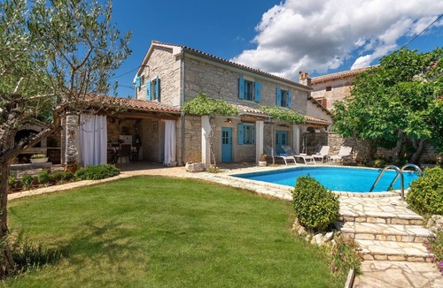 Vosteni House | Mediterranean stone house with private pool, sauna, sea view, summer kitchen
