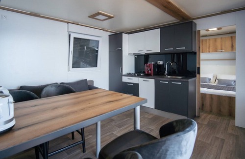 Novi Vinodolski House | Seaside Deluxe Escape at Klenovica Camping - Two Bedroom Mobile Home with Hot-Tub