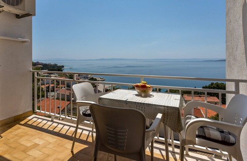 Baska Voda Apartment | Studio flat with balcony and sea view Baška Voda, Makarska (AS-301-a)