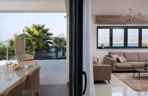 Razanj Villa | Villa Palm Bay 1 & 2, heated pool - 5 m from the sea, private parking, with stunning sea view, nice terrace, beach access.