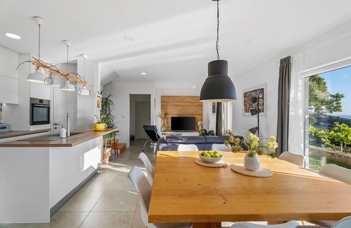 Gornje Sitno Villa | Villa UP with panoramic views of the sea, a heated 33 sqm Swimming pool, a Softub Whirlpool, Playground