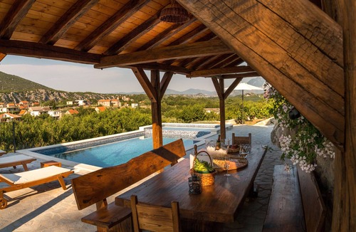 Zvecanje Villa | Villa with a view to nature, hydromassage heated pool, authentic stone property