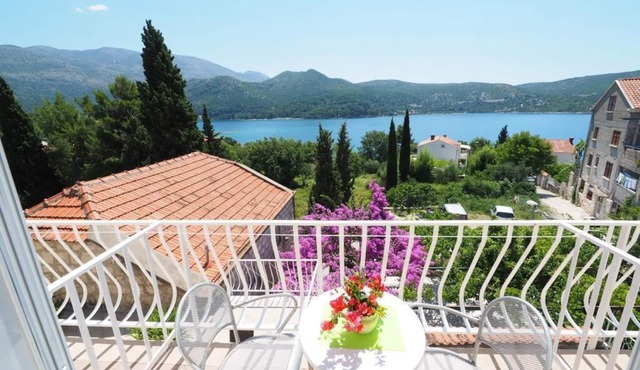 Apartments & Room Eva Slano- Double Room with Balcony and Sea View