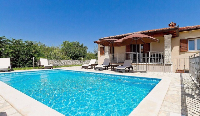 Beautiful private villa for 10 guests with WIFI, private pool, A/C, TV, terrace and pets allowed in Pazin