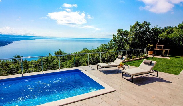 Beautiful private villa with A/C, WIFI, private pool, TV, terrace, pets allowed and panoramic view in Rijeka