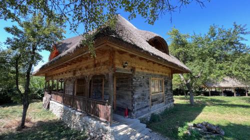 Casa cu Stuf - Căsuță de Poveste cu Acoperiș de Stuf Refugiu Rustic și Modern în Natură lângă pârâu Loc de joaca pentru Copii Parcare Foișor in Marga