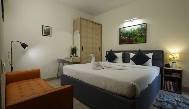 Cozy 1-bedroom apartment in beautiful Siolim with AC and gym access in mapusa
