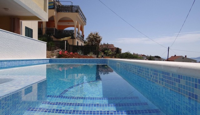 Heated swimming pool with stunning sea view terrace a8
