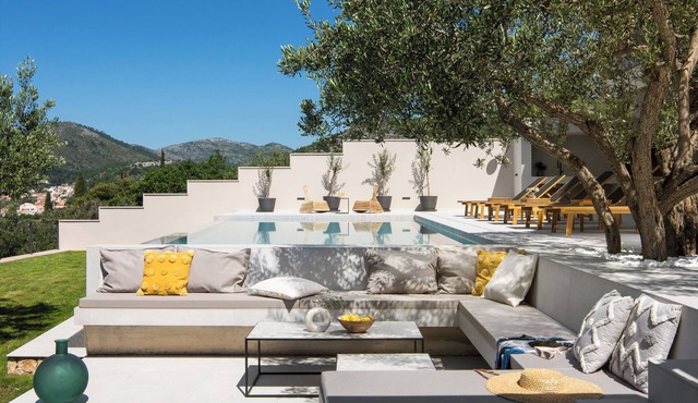 Lavish Villa O with Panoramic Elefiti Islands View, Six Bedrooms with a Pool