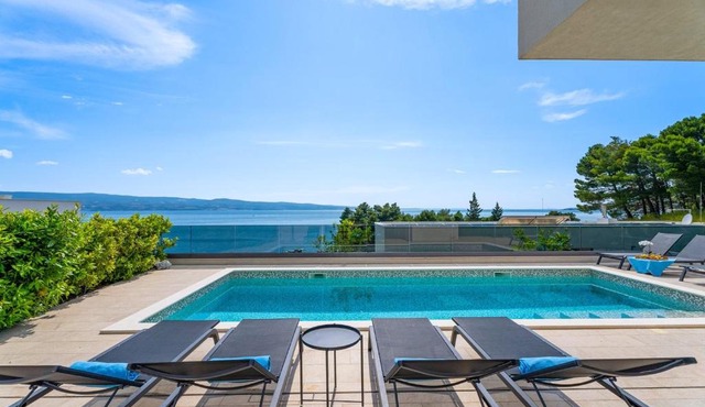 Luxury, seafront Villa IVAN with heated pool only 100m from beach