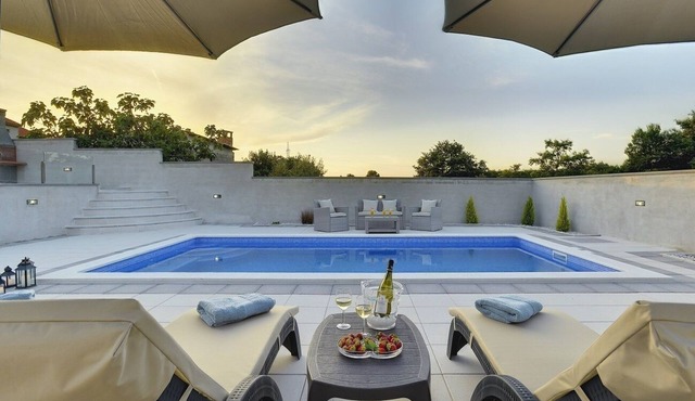 Magnificent villa with private pool, outdoor kitchen with barbecue in Divšici