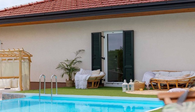Modern countryside villa with a pool and spa