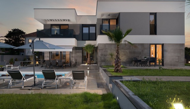 modern villa in a quiet location with a large garden