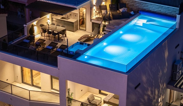 NEW Seaview Villa Gabriel with private heated pool and a Hot-tub