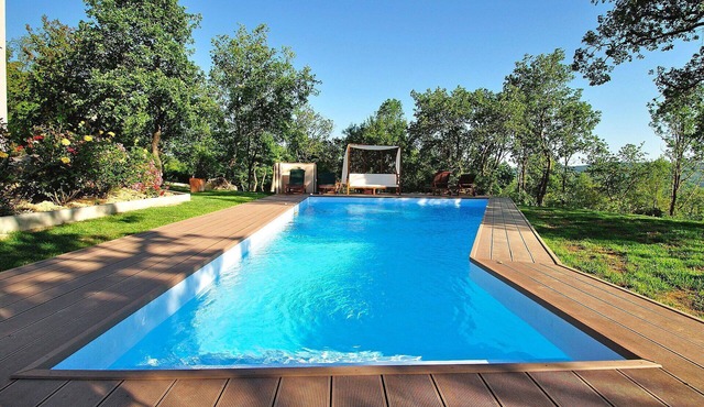Private Villa with A/C, WIFI, hot tub, private pool, TV, terrace, pets allowed, panoramic view in Buzet