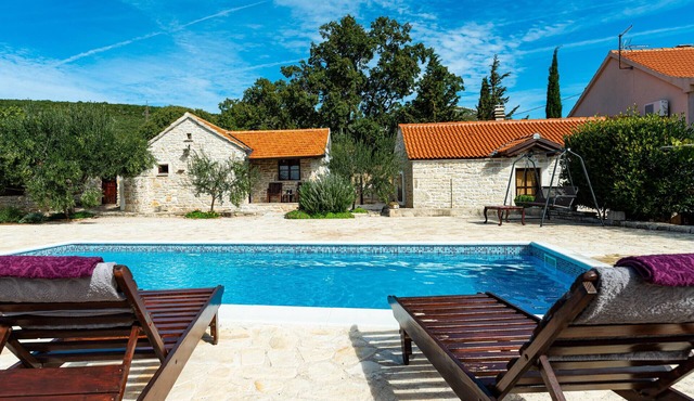 Stone country House Irena with pool on a large property