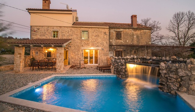 Stone villa, nature, pool with waterfall - TRAVELER Reiseburo Krk - ID 2162