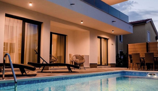 Stylish Villa Metra Maris1 with a sea view and a pool on Krk