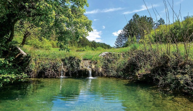 This holiday home with pool is peacefully located and surrounded by unspoilt nature.