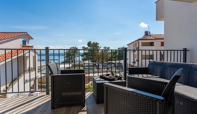 Two bedroom apartment with terrace and sea view Porat, Krk (A-19349-a)