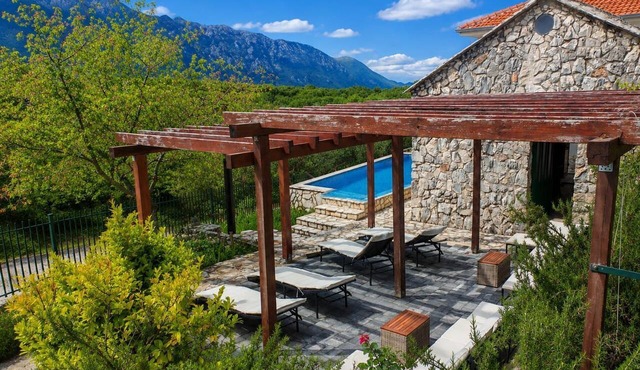 Villa Toma Zagvozd with a pool - Apartment Maslina in Zagvozd