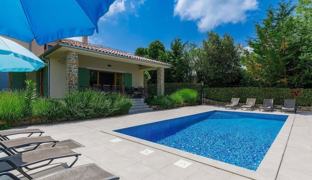 Wonderful private villa for 10 guests with A/C, private pool, WIFI, TV, terrace and panoramic view in Umag
