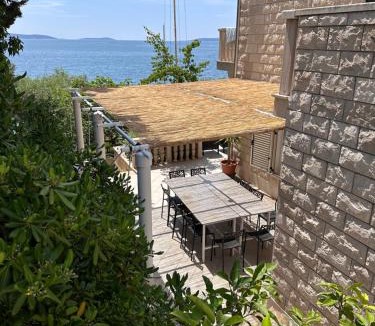Okrug Gornji Villa | Luxury Seaside Villa with a classic Mediterranean Olive Garden, a fully equipped Professional Kitchen, Pool, Sauna, Padle Boards and Canoe - Miolin Beach House